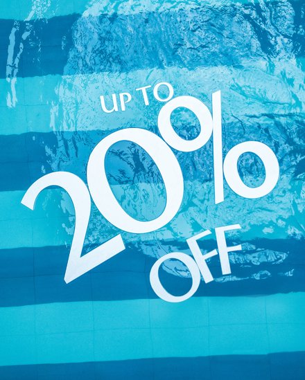 Up to 20% off floats in pool